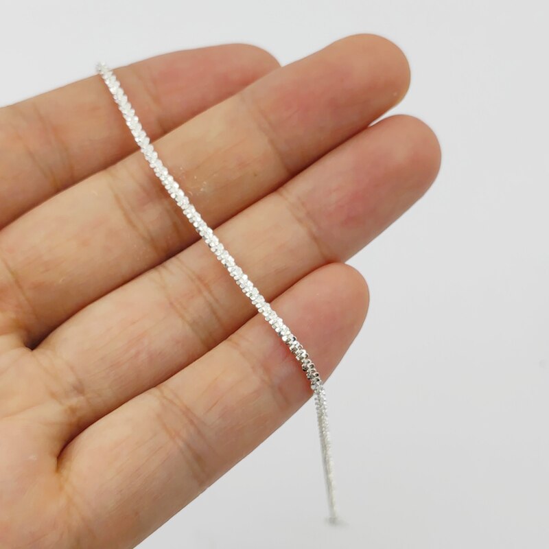 Pulsera tobillera Plata de Ley 925 auténtica para mujer, tobillera sencilla de 2mm, joyería para pies