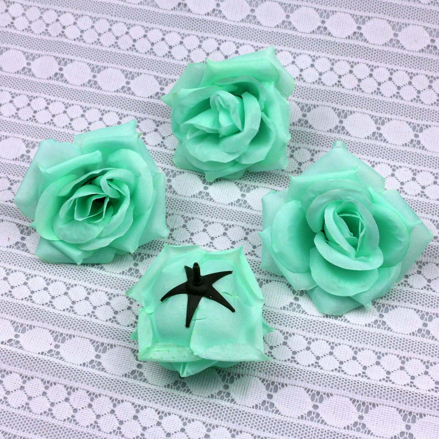 Dark purple Rose Flower Heads 10-Pack Artificial Roses Perfect for Wedding Decorations Baby Showers Crafts: lake blue