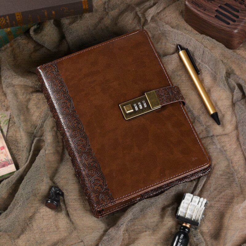 Diary A5 Binder Notebook with Lock Spiral Journal Rings Notepad Sketchbook Line Agenda Planner Stationery Organizer Note Book