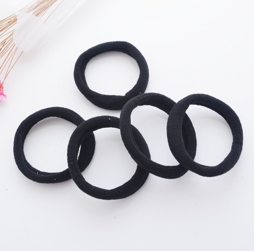 Black 10Pcs Meisjes Elastische Hair Ties Band Rope Paardenstaart Armbanden Chouchou Hoofddeksels Meisjes Haaraccessoires Haarbanden