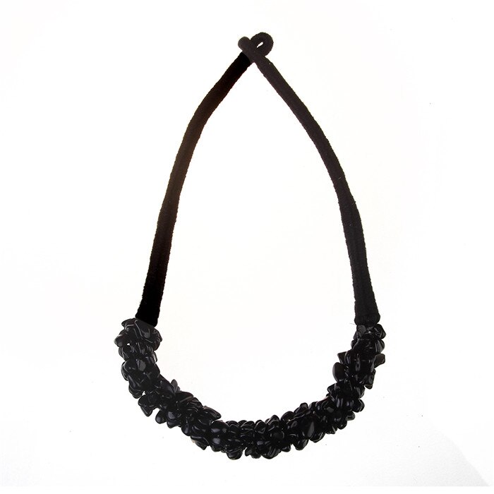 Trendy Handmade Weave Gravel Stone Choker Necklace For Women Jewelry Collar Accessories: L