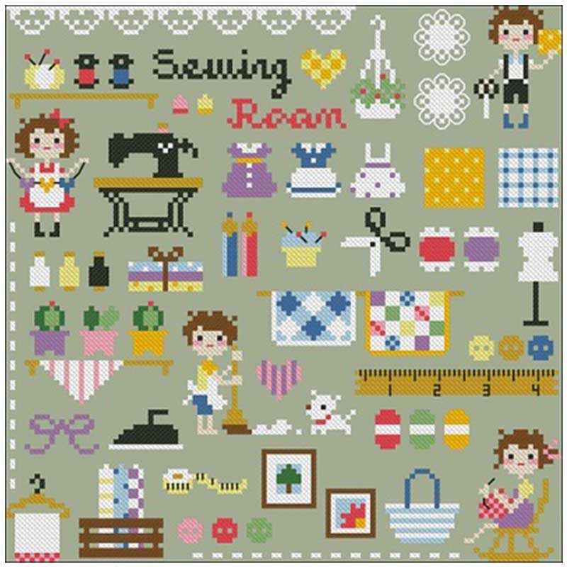 Dorp Leven Patronen Geteld Kruissteek 11CT 14CT Diy Chinese Borduurpakketten Borduurwerk Handwerken Sets: KQ507 / 14CT color canvas