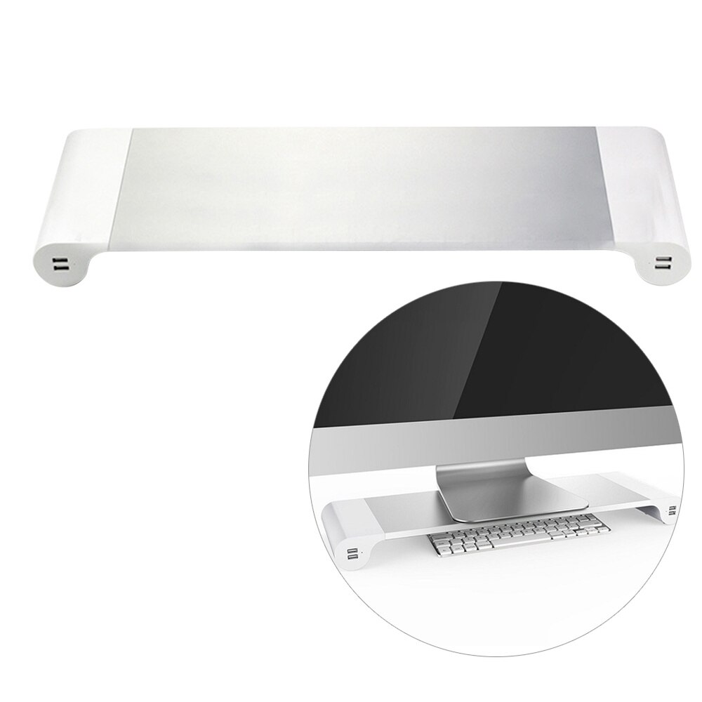 4 USB Ports Multi-function Desktop Monitor Stand Computer Screen Riser Strong Laptop Stand Desk Holder Notebook TV Shelf with US