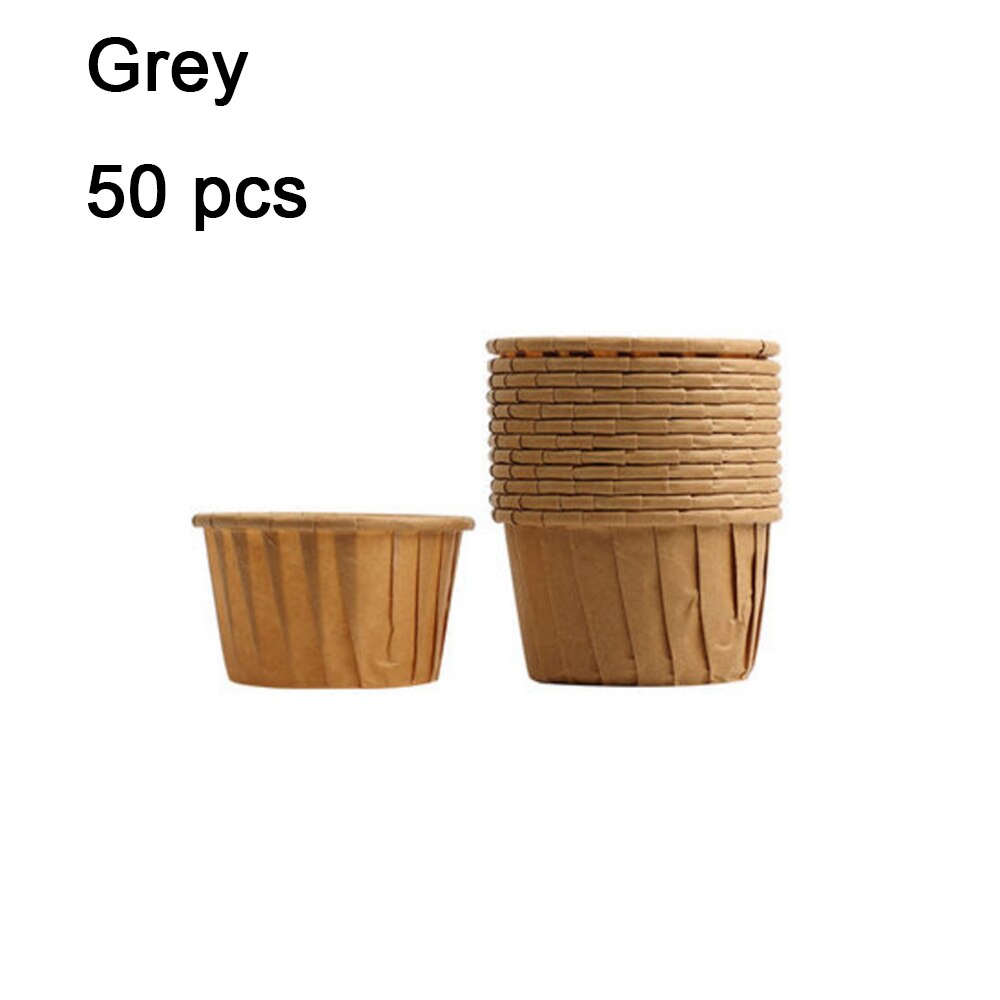 50PCS/Pack 3Colors Muffin Cupcake Liner Cake Wrappers Baking Cup Tray Case Cake Paper Cups Pastry Tools Party Supplies: grey