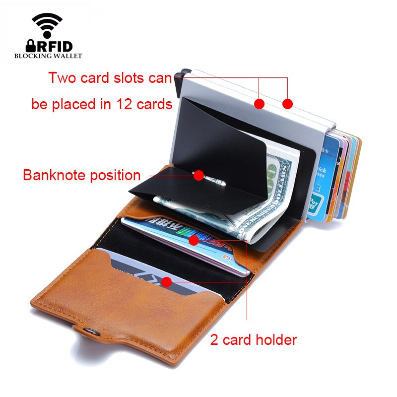 Dienqi Rfid Id Bank Kaarthouder Reizen Portemonnee Case Business Credit Card Holder Aluminium Kaarthouder Metal Purse Creditcardhouder