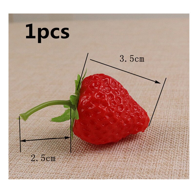 Kunstig frugt plast simulation jordbær model simulation frugt og grøntsager rekvisitter undervisning hjælp frugt dekoration: A 1 stk
