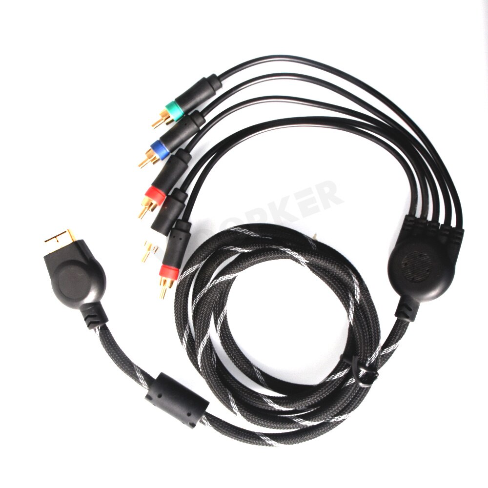 Cable de salida AV multicomponente para PlayStation 2, 3, PS3, PS2, Slim Fat, Cables trenzados, 1,8 m/6 pies