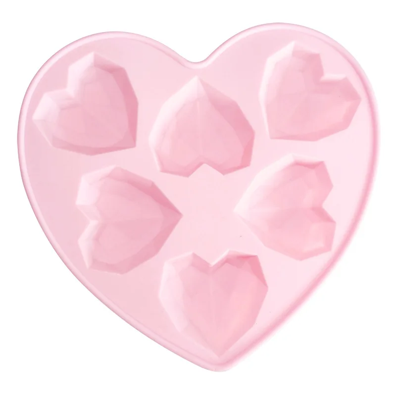 3D Geometric Cake Mold Heart Shaped Silicone Cake Mold With Mini Hammer Silicone Mousse/Chocolate Cakes Mould For Birthday: light yellow