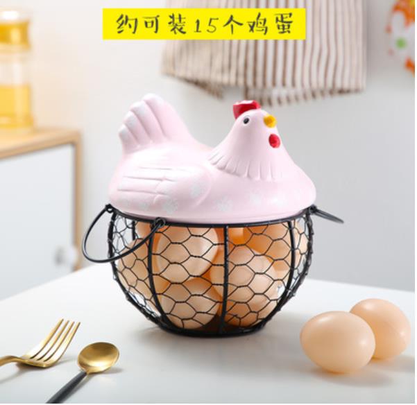 Ceramic Egg Holder Organizer Storage Basket Egg Basket Fruit Container Ceramic Hen Orament Decorative Kitchen Basket Egg Storage: Pink