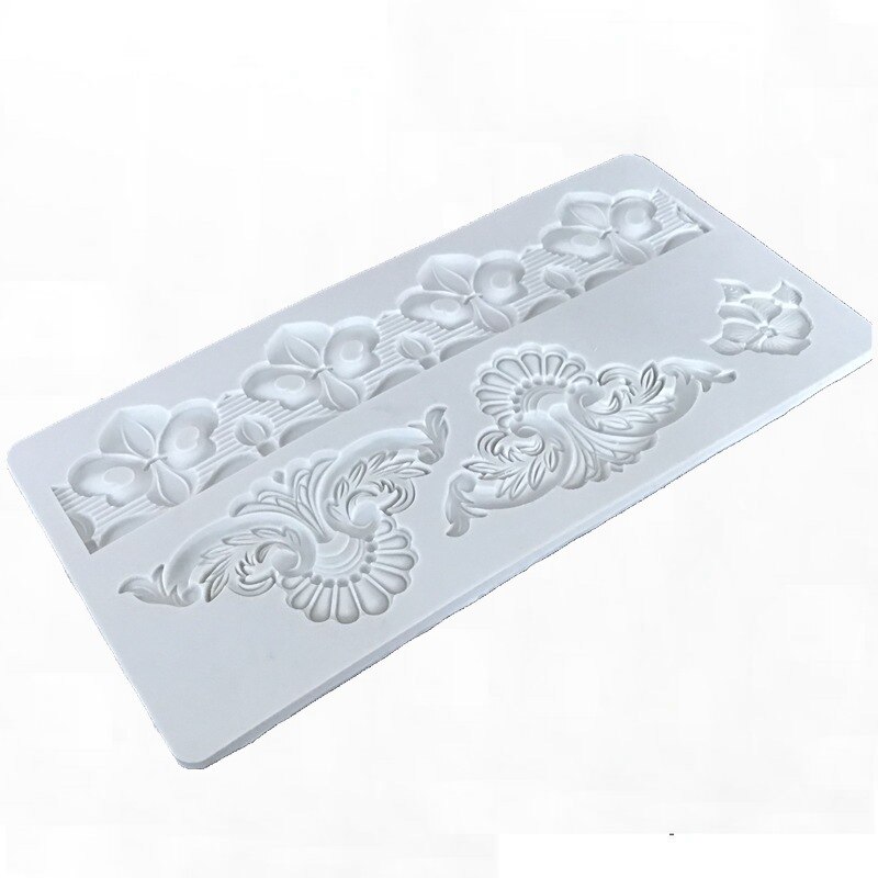 Lace Trim Totem Silicone Mold European Texture Plaster Stampi Casting Mold Silikon Form Moule Forma De Gesso 3d Cemento Panel