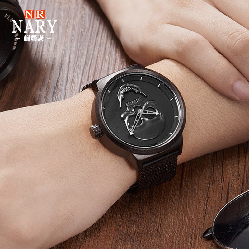 Stijl mannen persoonlijkheid sfeer schedel horloge horloges horloge: Bronzen