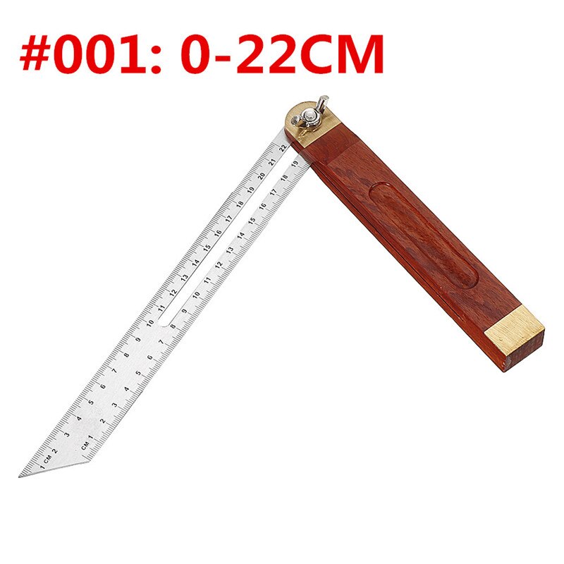 0-22/0-27cm règle d'angle de glissement T biseau bois dur poignée 360 degrés rotatif ingénieur règle en acier de haute précision pour le travail du bois