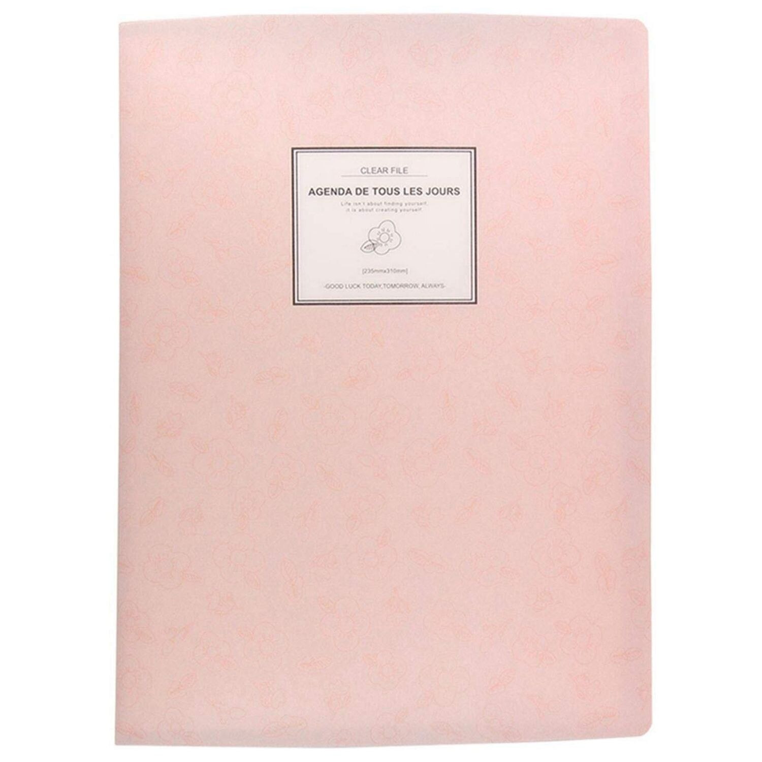 A4 Display Book Folder,Paper Storage Folder Plastic 20 Pockets: Pink