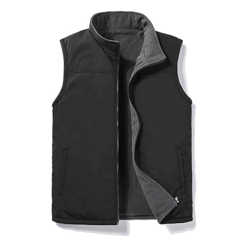 Casual Herfst Winter Fleece Heren Vest Zwart Mouwloos Mannen Vest 5XL Warme Dikke Heren Vest Jas Chaleco Gilet