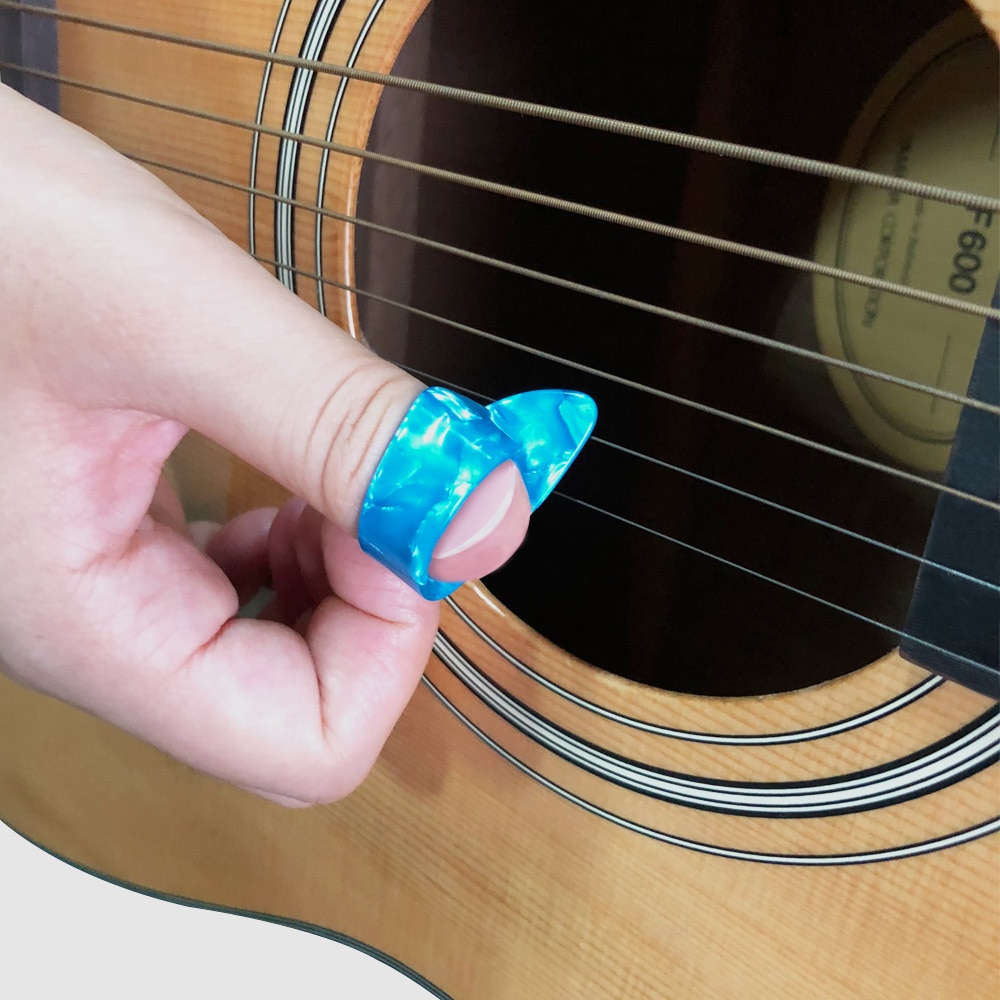 SLOZZ Daumen Finger Gitarre wählen Zelluloid Vermittler für Akustische Elektrische Guitarra Bass Dicke 1,2mm