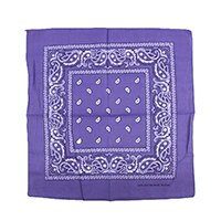 1PC Hip Hop Cotton Paisley Bandanas Head Wrap Black Red White etc 10 colors Scarves Unisex Vintage Pocket Towel 55*55cm: purple