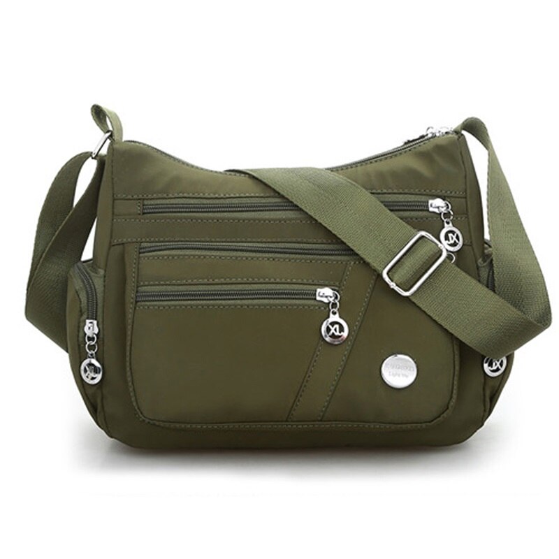 Las mujeres bolsa de Nylon impermeable bolsas de mensajero para mujer bolso de hombro bolso Casual bolsos: army green