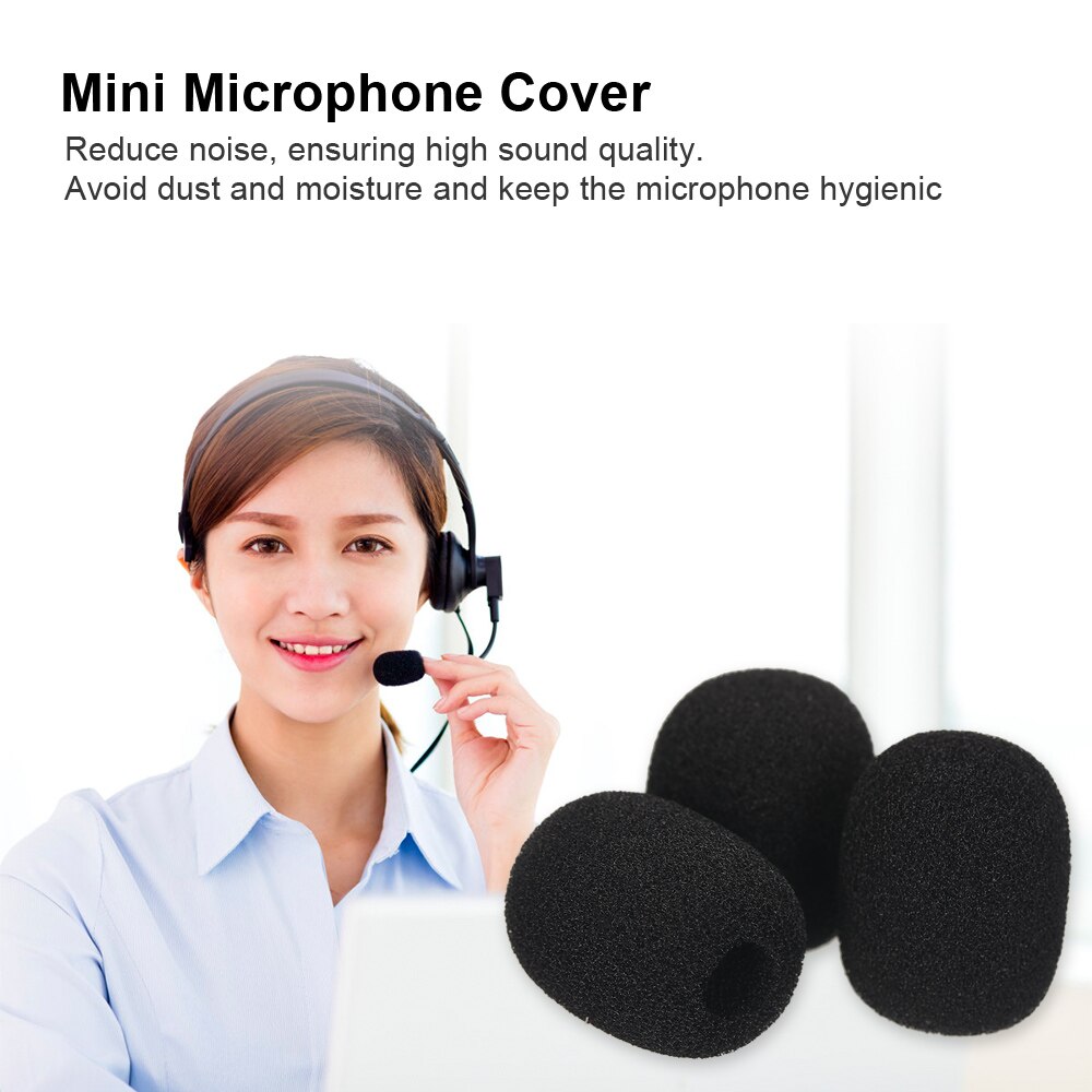 10pcs/20pcs Mini Microphone Cover Headset Replacement Foam Microphone Cover Telephone Headset Mic Cover Reduce Noise Mic Cover