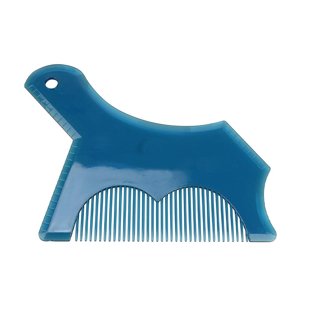 1pc barbe façonnage outil modèle pour hommes Flexible barbe style outil Guide pour rasage pochoir cheveux barbe redresser peigne: Blue
