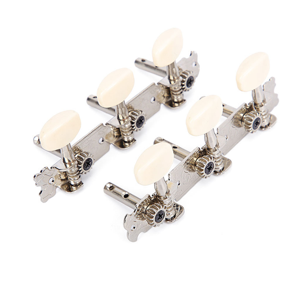 JEString Tuning Pegs Tuners for Acoustic, Folk JEMachine Heads, Chrome Part, 3R + 3L, Replacement Parts, 6Pcs: YELLOW