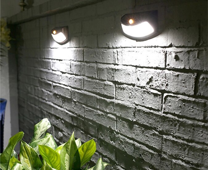 1/2PCS 8 LED Solar Power PIR Motion Sensor Smiley Light Outdoor Waterproof Copper Security Light For Garden Fence Path Wall lamp