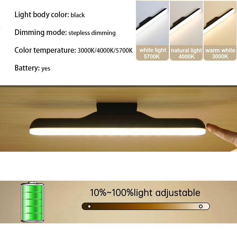 LED machen-hoch Lampe Licht USB Augenschutz Wiederaufladbare Tragbare Hängende Magnetische Lampe berühren Schalter Spiegel Licht Selfie Licht: Blau