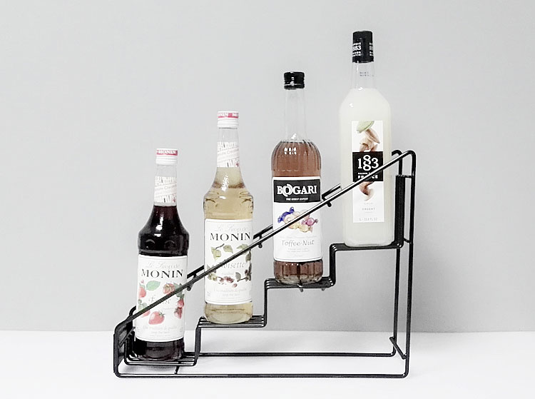 Molin 4 bottle wire diplay rack/Monin syrup rack coffee storage rack multifunction milk tea cup rack display