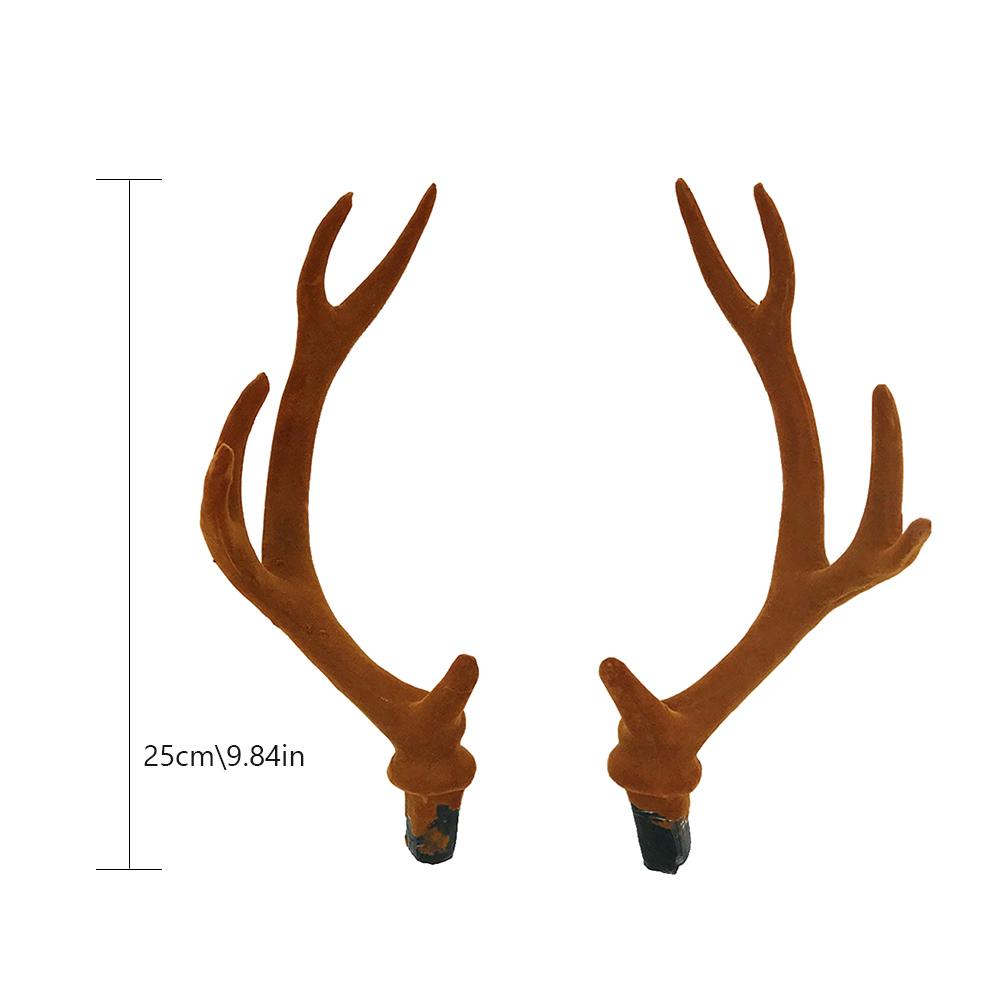 Et par simulering gevir hovedbeklædning strømmer til kunstige sika hjorte gevir diy tilbehør til julefest forsyninger horn cos: 25cm