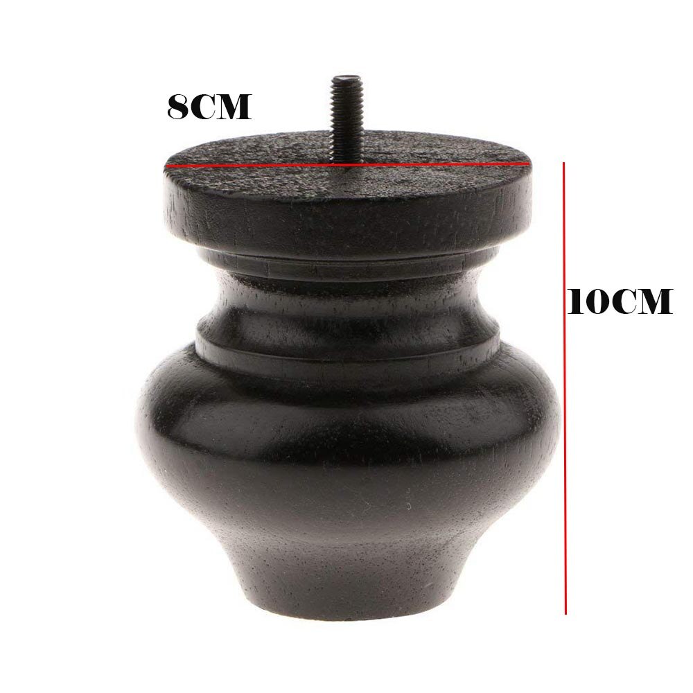 4 Stuks Zwart/Hout Cirkel Houten Meubels Benen Voor Stoel Kabinet Sofa Table Bed Voet Been Bankjes Meubilair Bescherming ronde