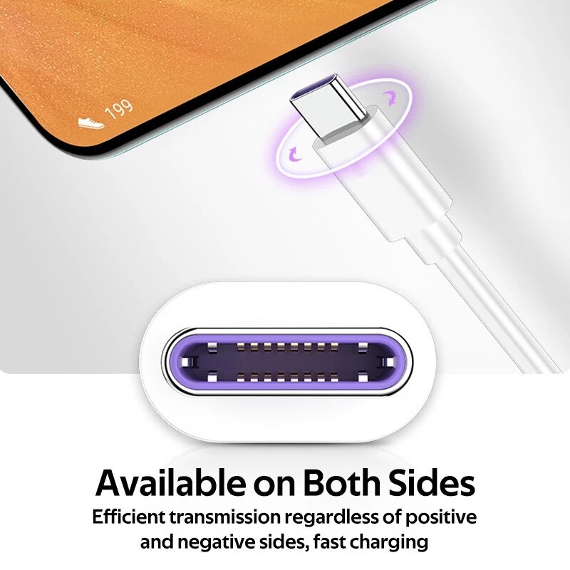5A Usb Type C Kabel Voor Samsung S11 S20 S21 S9 Xiaomi X3 Huawei P30 P40 Pro Snel Opladen Mobiele telefoon Opladen Draad Witte Kabel