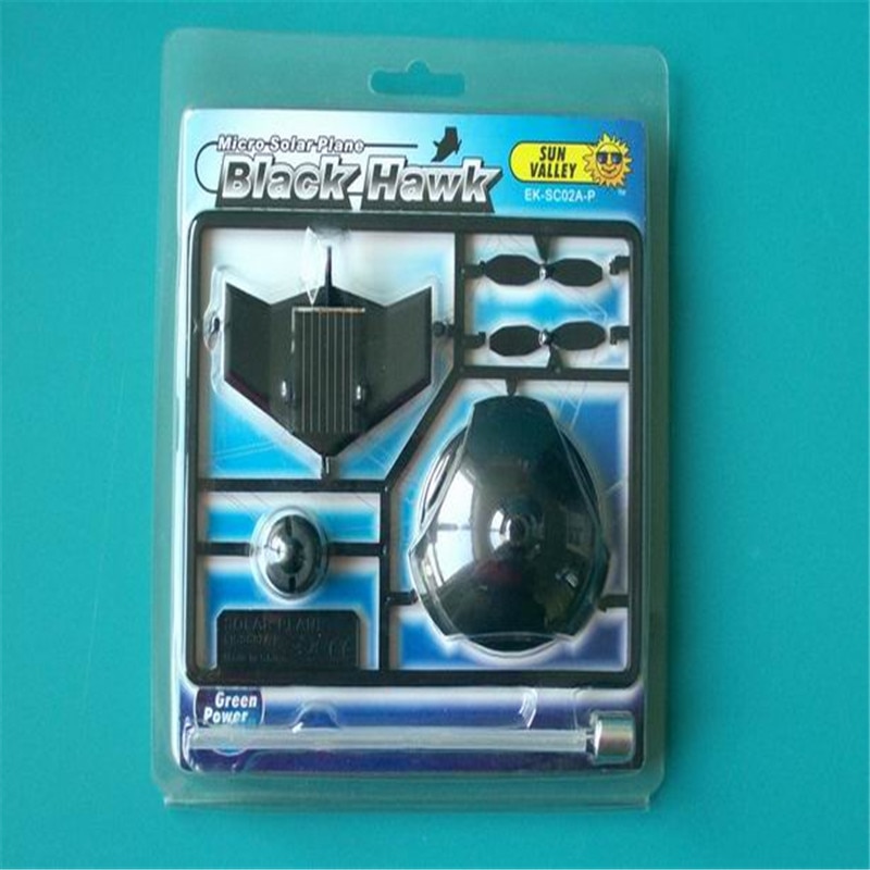 Assembly Mini Solar Plane Aircraft Black Plastic Car Decoration Propeller Circle rotation Scientific Educational Toys