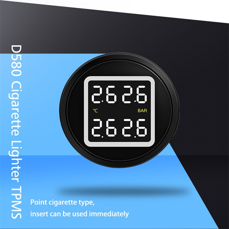 CARCHET 12V Car TPMS Tire Pressure Alarm Monitoring System With USB Charging Port + 4 External Self Replaceable Battery Sensors