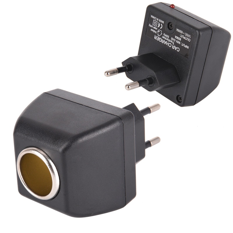 1pc 220v ac  to 12v dc gebruik voor elektronische apparaten in de auto gebruik een ac-adapter met auto-aansluiting autolader eu-stekker