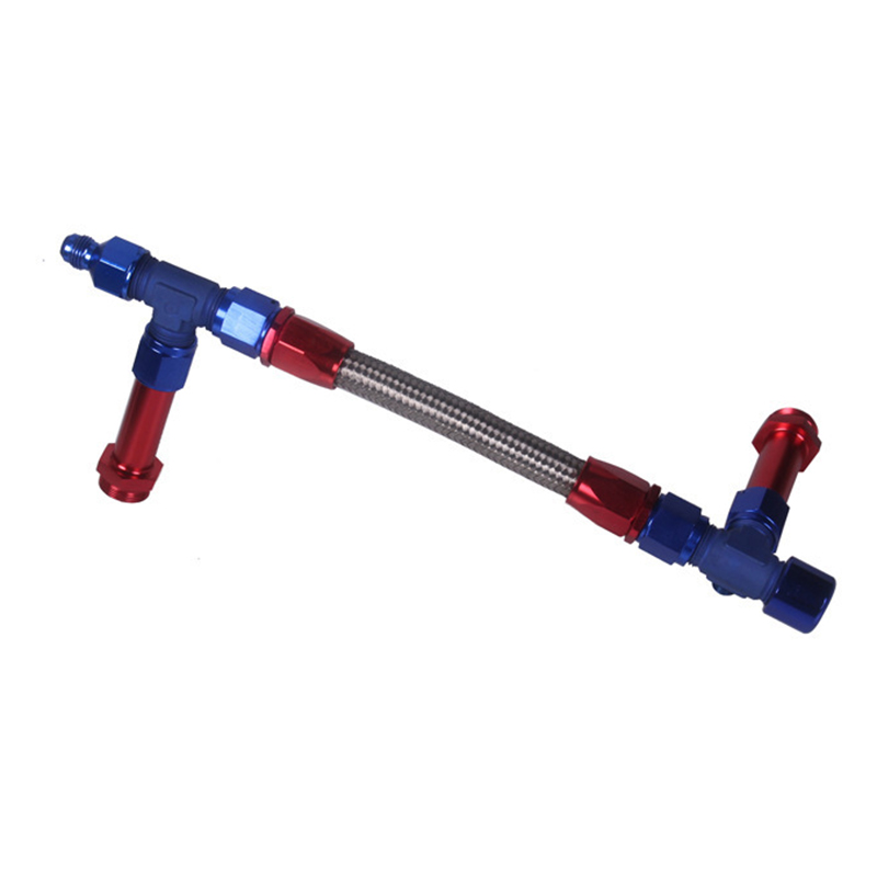 Carb Braided Fuel Line-8 Braided Stainless Steel Carburetor Dual Inlet Line Kit X66