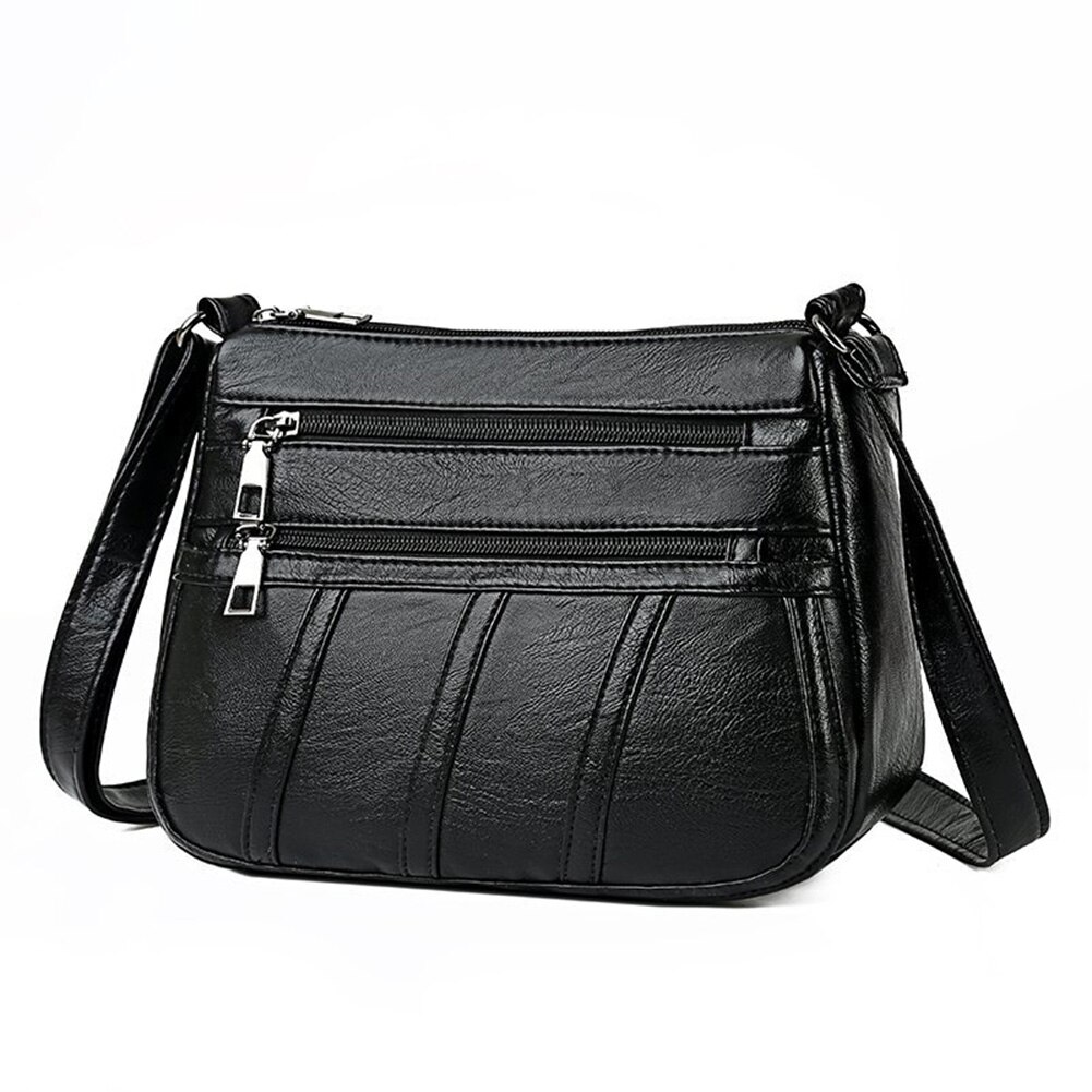 Elegante Vrouwen Zachte Pu Lederen Crossbody Tas Grote Capaciteit Tassen Multi Pocket Schoudertas Vrouwelijke Retro Pu Handtas