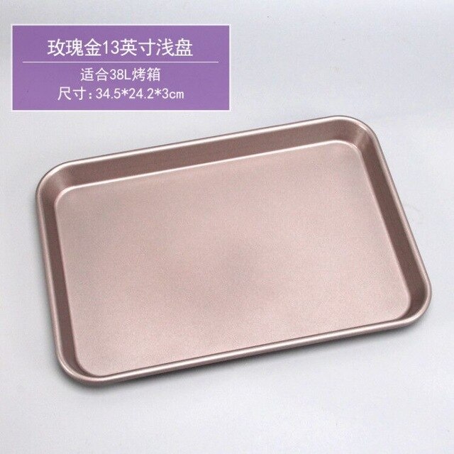 Vierkante antiaanbak cake bakvorm koekjesvorm pizza cake bakvorm koolstofstaal bakgereedschap keuken koken: 34.5 x 24.2 x 3cm rg