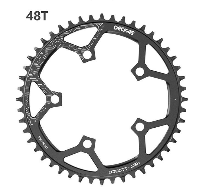 Deckas 110BCD Kettingblad Racefiets Smalle Grove 36T 38T 40T 42T 44T 46T 48T 50T 52T 110BCD 5 bouten fiets Kettingwiel: green