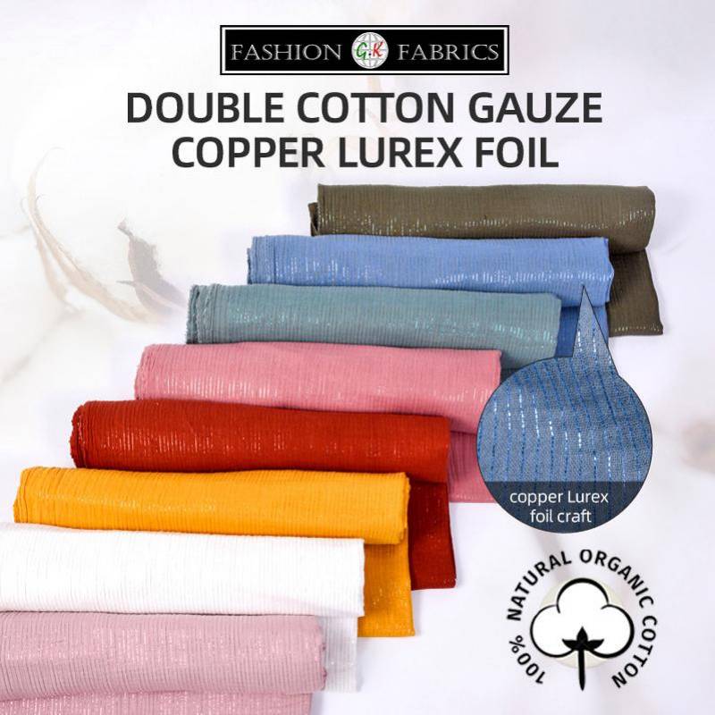 Dubbele Katoen Gaas Mousseline Lurex Folie Stof Diy Dubbele Gaas Stof Baby 100% Katoenen Mousseline