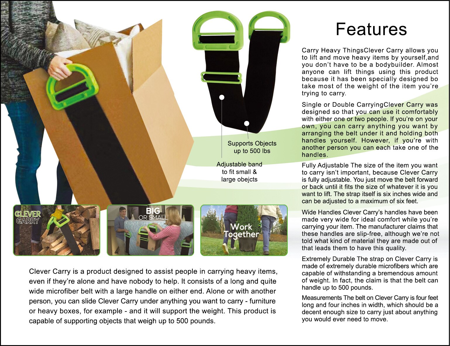 Clever Carry Moving Artefact Draagbare Single-Persoon Arbeidsbesparende Zware Voorwerpen Touw Draagriem Meubels Vervoer Gereedschap