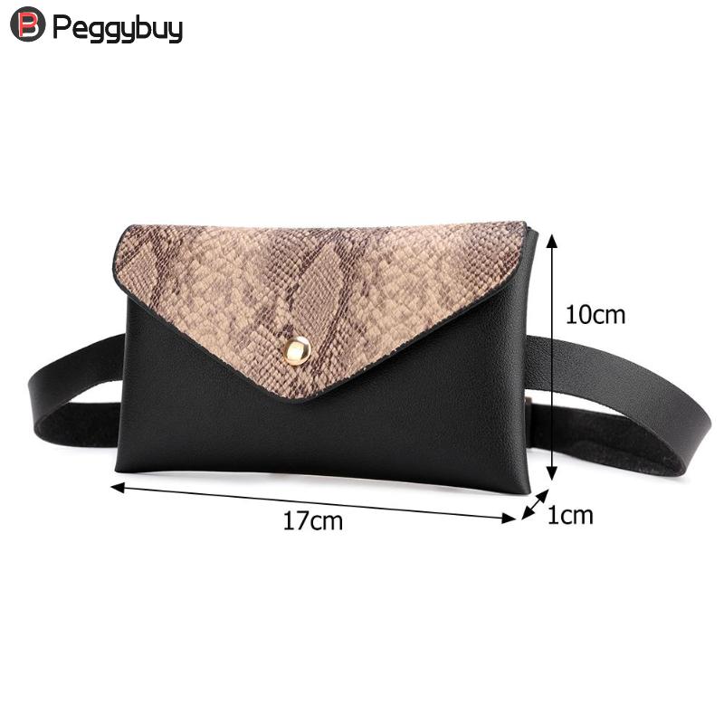 Snake Pattern Shoulder Waist Bags Fanny Belt Packs Phone Pouch Women Flap PU Leather Crossbody Casual Messenger Chest Bags