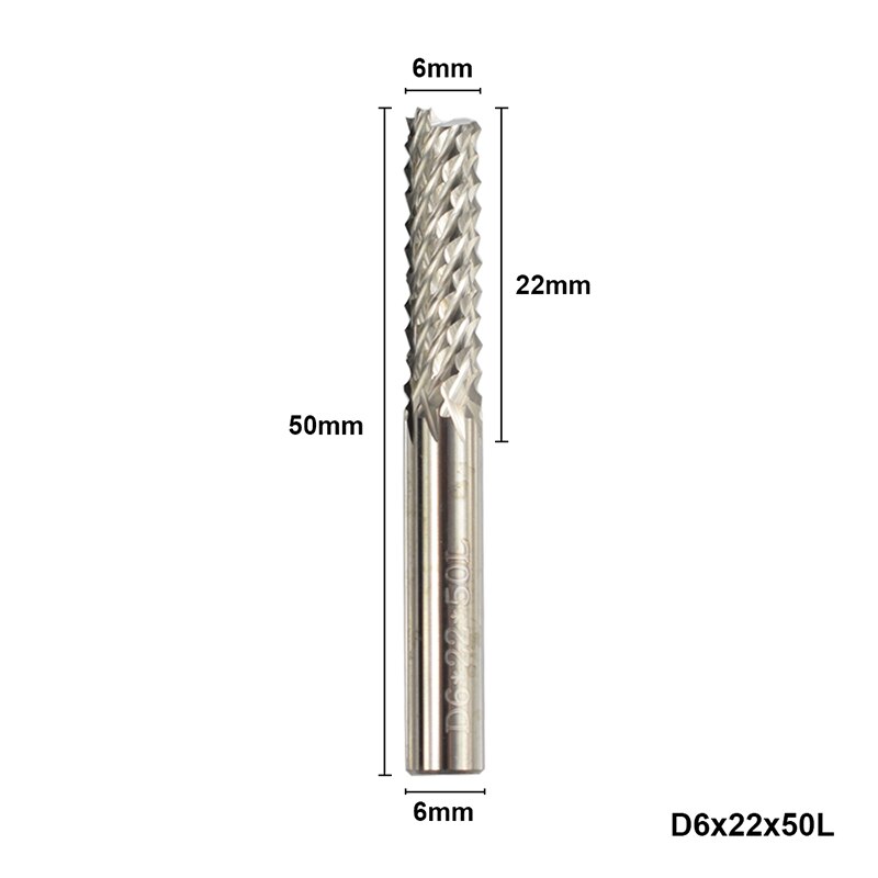 1pc 4/6mm CNC Router Bit For Engraving Machine Corn Milling Cutter Tungsten Carbide PCB End Mill: D6x22x50L