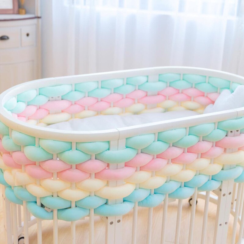 2021new 5M Baby Bumper Bed Braid Knot Pillow for Infant Bebe Crib Protector Cot Bumper Room Decor For Kids Room Decoratiion