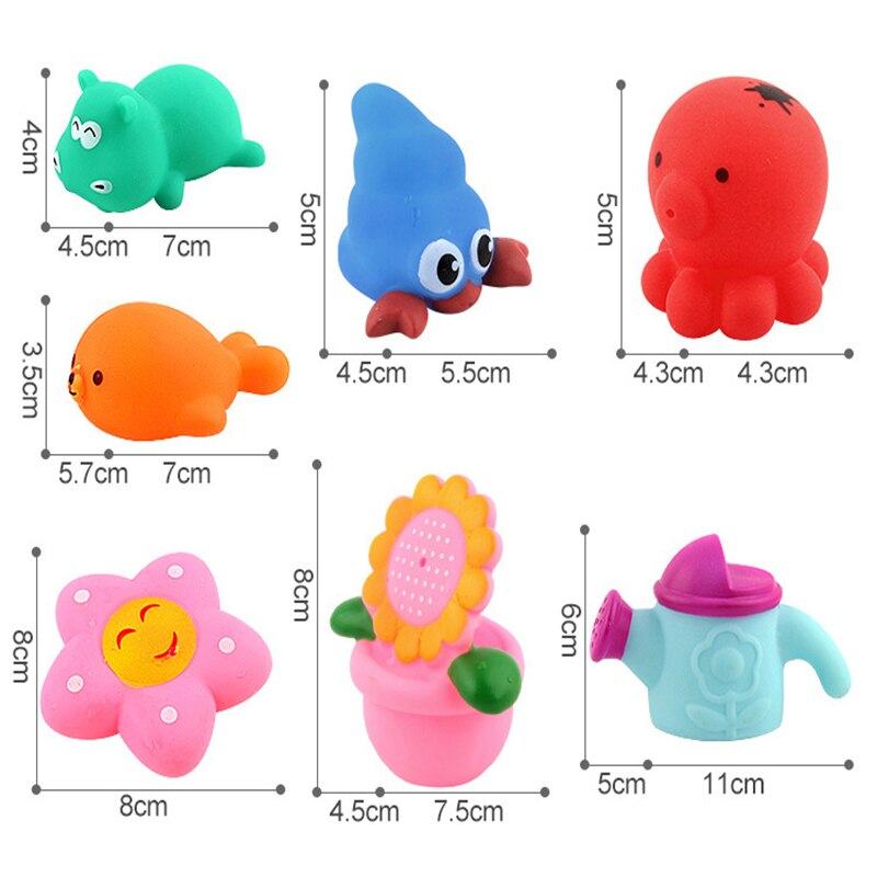 5Pcs Giocattoli di Pesca Sacchetto di Rete In Gomma Morbida Animali Giocattolo Per Bambini di Nuoto Classi Estate Bagno di Acqua Gioco Bambola Acqua Nebulizzata giocattoli da bagno