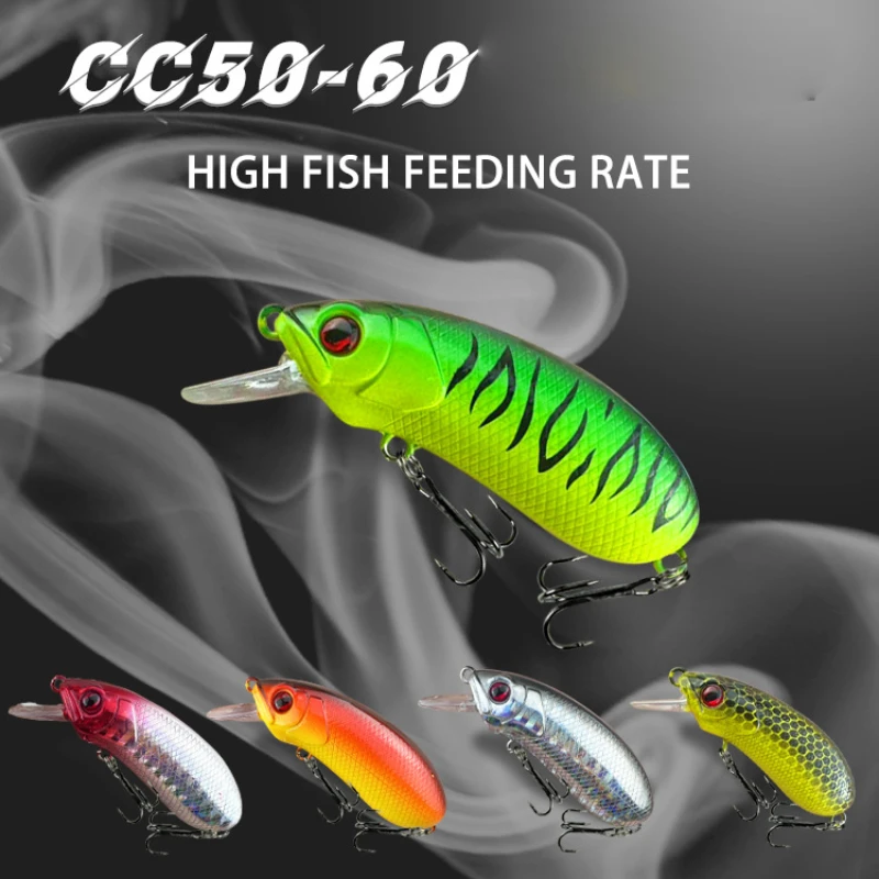 1 Uds Crankbait 60mm 9g Señuelos de pesca de hundimiento lento cebo de manivela pequeña Mini fregadero Minnow duro Artificial lubina trucha perca Lucio pescado