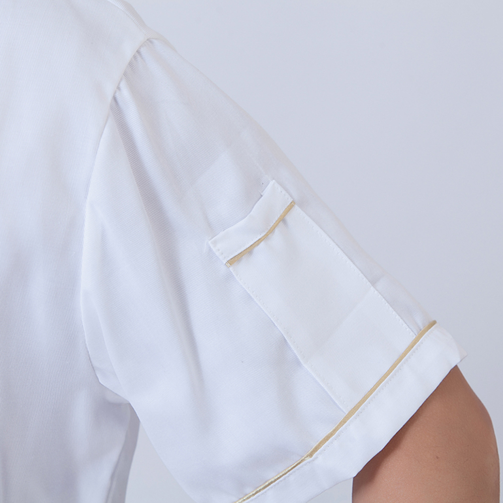 Åndbar hoteluniform kantine bearbejdning tjener kok restaurantuniform hotel husmor arbejdsbord kaffebar kokkeskjorter