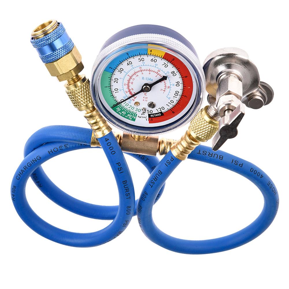 Car R134a Air Conditioner Fluoride Tube Quick Release Refrigerant Connector Cold Pressure Gauge Repair Tool