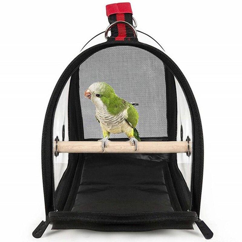 Transporte al aire libre de viaje loro jaula aves accesorios Pvc transparente transpirable loro bolso