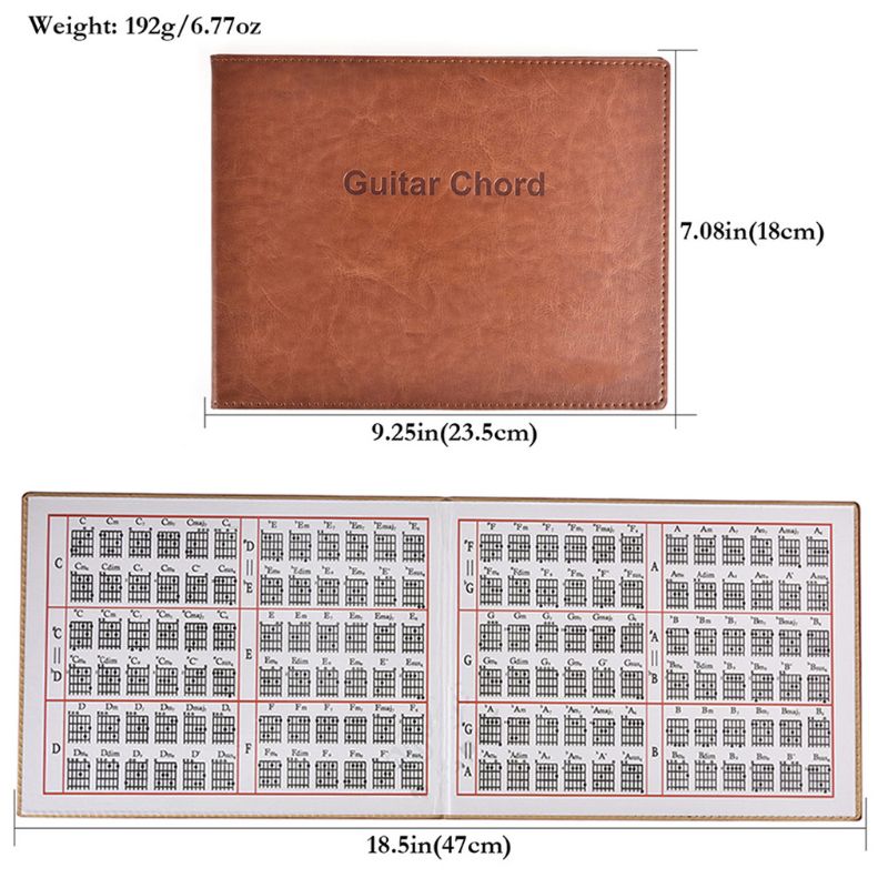 Guitar Chord Book PU Leather 6 String Tablature Guitarra Finger Exercise Sheet