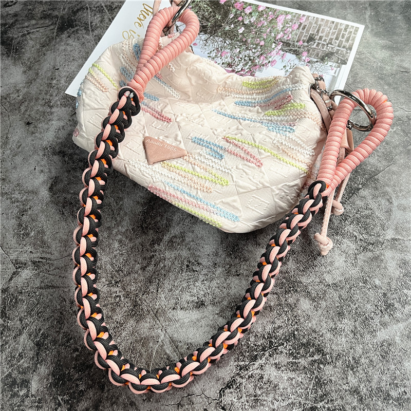 Bolso de hombro para teléfono móvil, cordón trenzado, correa de mano ancha, accesorios para bolso de contraste, cordones Premium, cuerda Universal