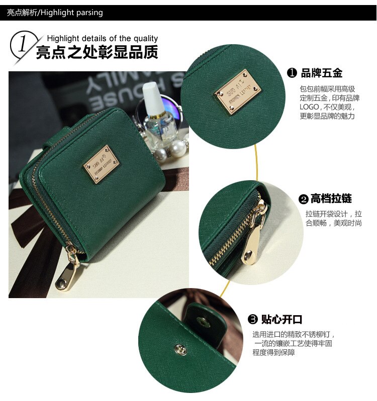 Portemonnee dames korte rits stack multifunctionele portemonnee